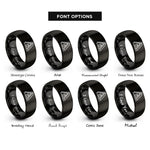 font options for inside engraving on black a frame shelter rings