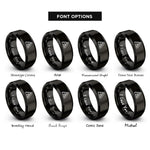 font options for inside engraving on black a frame shelter rings