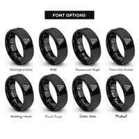 font options for inside engraving on black a frame shelter rings