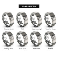 font options for inside engraving on grey a frame shelter rings