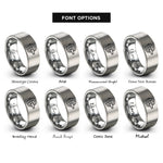 font options for inside engraving on grey ab wheel rings