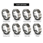 font options for inside engraving on silver abduction beam rings