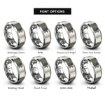 font options for inside engraving on gray abduction beam rings
