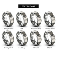 font options for inside engraving on gray abduction beam rings