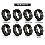 font options for inside engraving on black abxy button cluster rings