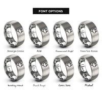 font options for inside engraving on silver ac plug rings