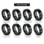 font options for inside engraving on gunmetal & blue ac plug rings