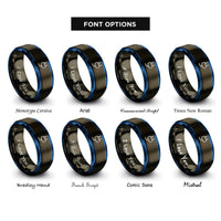 font options for inside engraving on gunmetal & blue ac plug rings