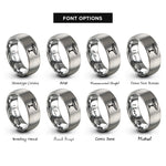 font options for inside engraving on grey acacia canopy rings