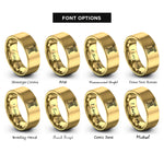 font options for inside engraving on gold academic column rings