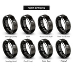 font options for inside engraving on black & grey accidental sharp rings