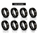 font options for inside engraving on black accidental sharp rings