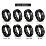 font options for inside engraving on black accidental sharp rings