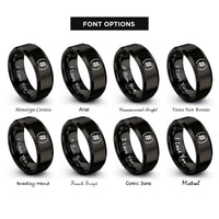 font options for inside engraving on black accidental sharp rings
