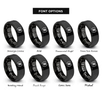 font options for inside engraving on black accidental sharp rings
