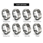 font options for inside engraving on silver accidental sharp rings