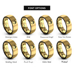 font options for inside engraving on black & gold acorn rings