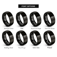 font options for inside engraving on black acoustic guitar rings