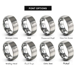 font options for inside engraving on silver acoustic guitar rings