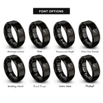 font options for inside engraving on black acoustic strummer rings