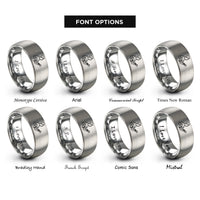 font options for inside engraving on grey acoustic strummer rings