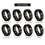 font options for inside engraving on gunmetal & black acoustic strummer rings