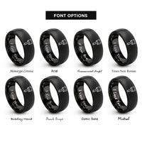 font options for inside engraving on black acrylic brush rings