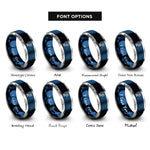 font options for inside engraving on blue & silver action camera rings
