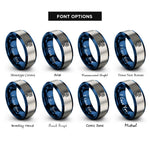 font options for inside engraving on blue & gray action camera rings