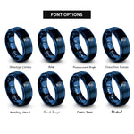font options for inside engraving on blue action camera rings