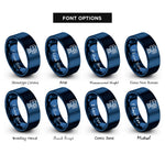 font options for inside engraving on blue action camera rings