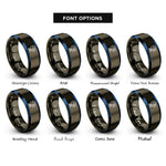 font options for inside engraving on gunmetal & blue action camera rings