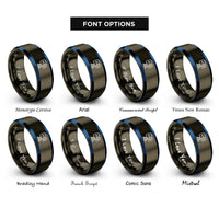 font options for inside engraving on gunmetal & blue action camera rings