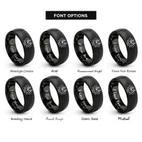 font options for inside engraving on black adaptive bike rings