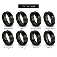 font options for inside engraving on black adaptive bike rings