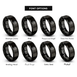 font options for inside engraving on black adaptive bike rings