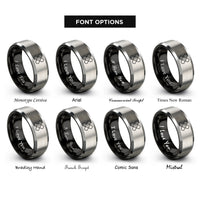 font options for inside engraving on black & gray adhesive bandage rings