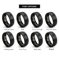 font options for inside engraving on black adhesive bandage rings
