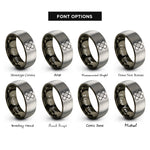 font options for inside engraving on gunmetal & grey adhesive bandage rings