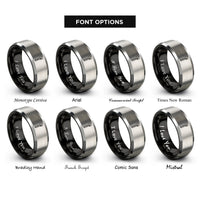 font options for inside engraving on black & gray adjustable wrench rings