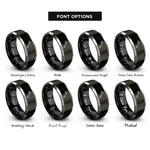 font options for inside engraving on black & grey adjustable wrench rings