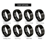 font options for inside engraving on black adjustable wrench rings