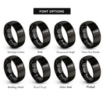 font options for inside engraving on black adjustable wrench rings