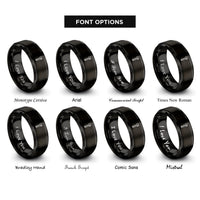 font options for inside engraving on black adjustable wrench rings
