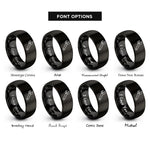 font options for inside engraving on black adjustable wrench rings