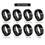 font options for inside engraving on black adjustable wrench rings