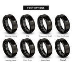 font options for inside engraving on black adjustable wrench rings
