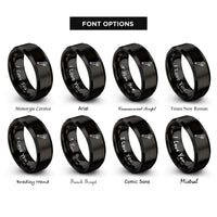 font options for inside engraving on black adjustable wrench rings
