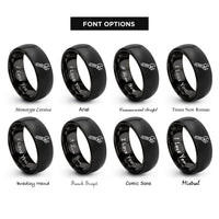 font options for inside engraving on black adjustable wrench rings