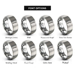 font options for inside engraving on grey adjustable wrench rings
